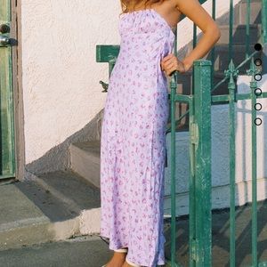 Zara NWT floral print satin effect dress